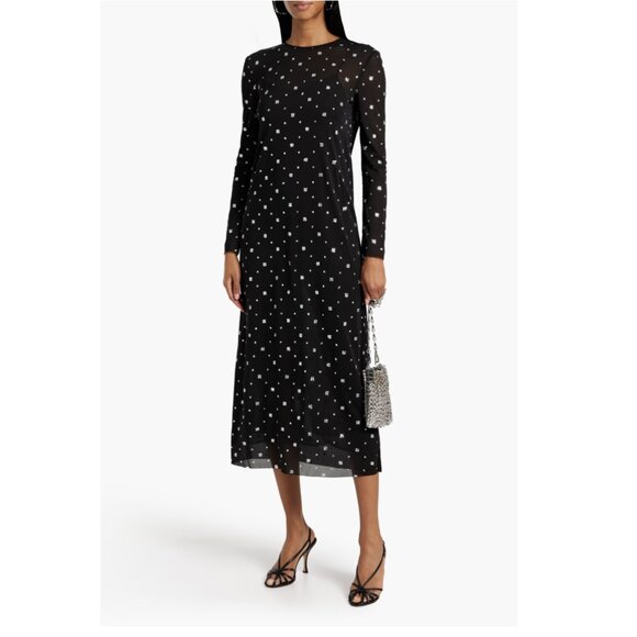 TIBI Glittered Mesh Midi Dress - Picture 1 of 4